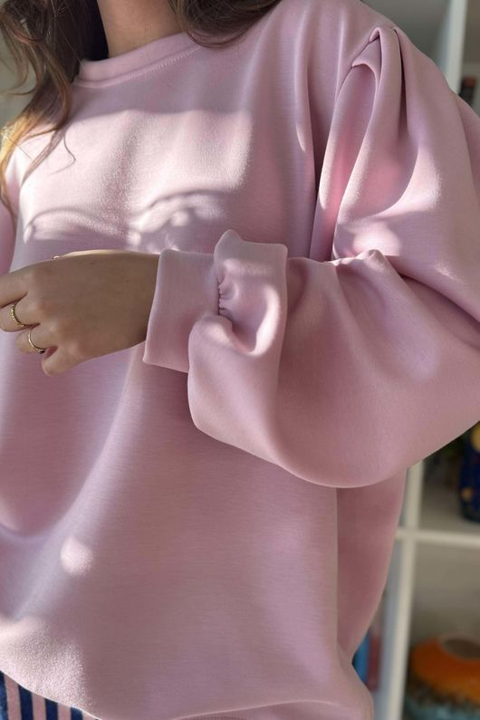 Nova Soft Tech Puff Sleeve Sweatshirt Sweetpea  - 